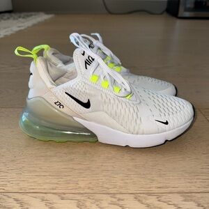 Nike Air Max 270 White with Neon Accents - Women’s Size 7